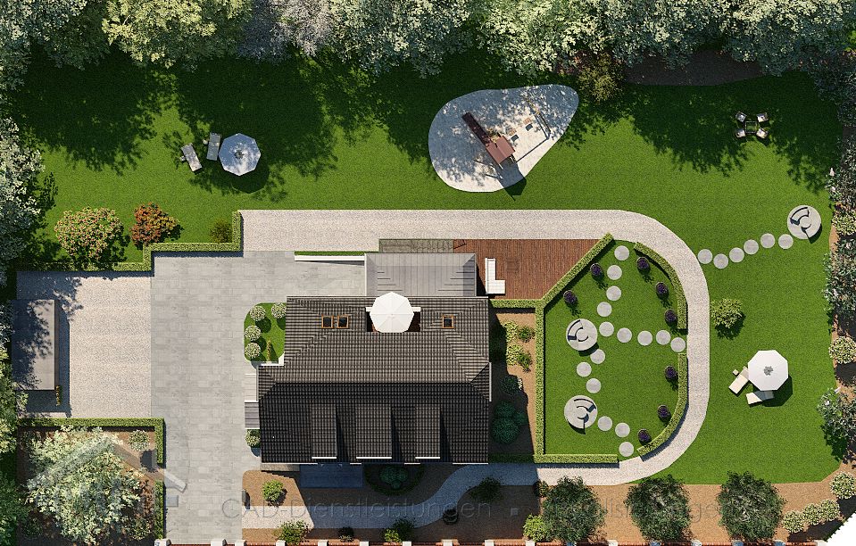 Garten Lageplan 3D Grundriss